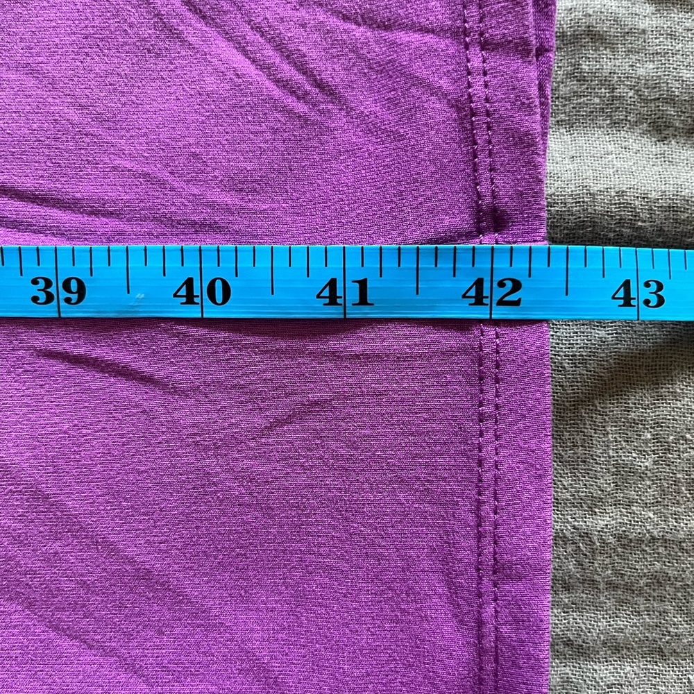 Lane Bryant pink/purple short sleeve maxi dress EUC 18/20 bottom side cinch ties - Picture 6 of 8